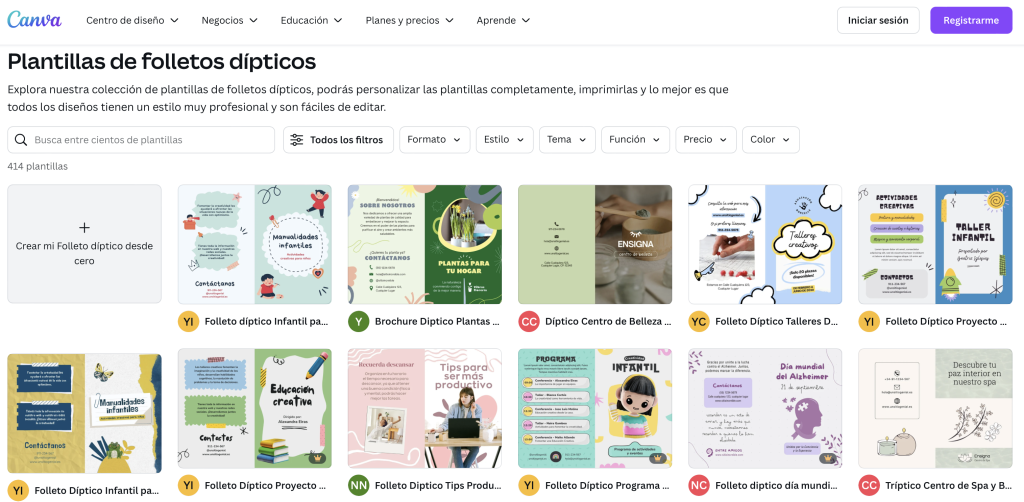Plantillas de dípticos gratis