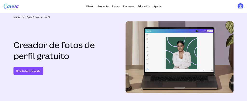 CANVA Creador de fotos de perfil gratuito